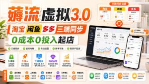 绅白不白·薅流虚拟3.0丨淘宝闲鱼多多三端同步丨0成本0投入起店-KJ分享