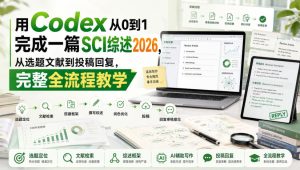 用Codex从0到1完成一篇SCI综述2026,从选题文献到投稿回复,完整全流程教学-KJ分享