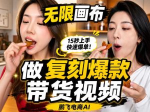 无限画布实操教程，搭一个炸裂级黑科技工作流——一键复刻爆款带货视频-KJ分享