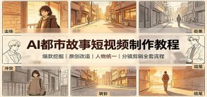 AI都市故事短视频制作教程：爆款挖掘原创改造，人物统一分镜剪辑全套流程-KJ分享
