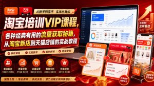 淘宝培训VIP课程,各种经典有用的流量获取秘籍,从淘宝新店到天猫店铺的实战教程(更新08月20日)-KJ分享