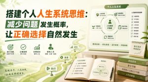 付费文章：搭建个人人生系统思维：减少问题发生概率，让正确选择自然发生-KJ分享