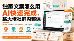 独家文案怎么用AI快速完成，某大佬社群内部课-KJ分享