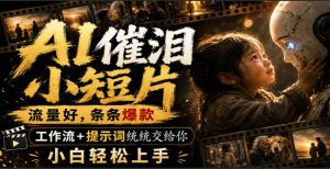 AI催泪小短片，流量好，条条爆款，工作流+提示词统统交给你，小白轻松上手-KJ分享