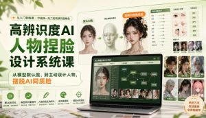 高辨识度AI人物捏脸设计系统课,从模型默认脸,到主动设计人物,摆脱AI同质脸-KJ分享
