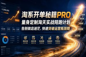 淘系开单秘籍PRO，量身定制淘天实战陪跑计划，告别做店迷茫、快速突破运营瓶颈期(更新260823)-KJ分享