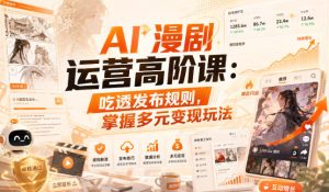 AI漫剧运营高阶课:吃透发布规则,掌握多元变现玩法-KJ分享