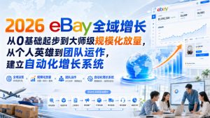 2026 eBay全域增长，从0基础起步到大师级规模化放量，从个人英雄到团队运作，建立自动化增长系统-KJ分享