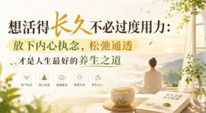 付费文章：想活得长久不必过度用力：放下内心执念，松弛通透才是人生最好的养生之道-KJ分享