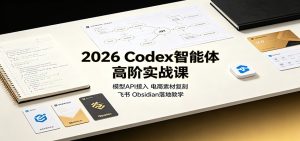 2026 Codex智能体高阶实战课：模型API接入，电商素材复刻，飞书Obsidian落地教学-KJ分享