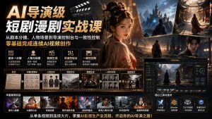 AI导演级短剧漫剧实战课:从剧本分镜、人物场景到导演控制台与一致性控制,零基础完成连续AI视频创作 (更新-KJ分享