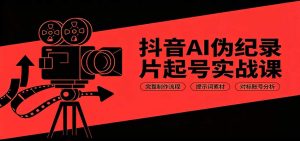 抖音AI伪纪录片起号实战课：完整制作流程，提示词素材，对标账号分析-KJ分享