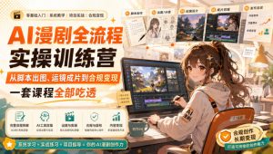 AI漫剧全流程实操训练营,从脚本出图、运镜成片到合规变现,一套课程全部吃透-KJ分享