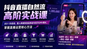 抖音直播自然流高阶实战课：从0-1冷启动、留人承接到选品排品与百万GMV增长，掌握直播运营核心方法-KJ分享