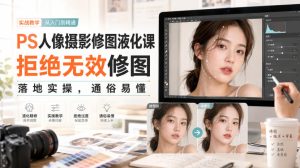 PS人像摄影修图液化课,拒绝无效修图,落地实操,通俗易懂-KJ分享