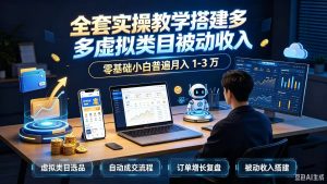 全套实操教学搭建多多虚拟类目被动收入,零基础小白普遍月入 1-3 万-KJ分享