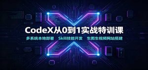 CodeX从0到1实战特训课：多系统本地部署，Skill技能开发，生图生视频网站搭建-KJ分享