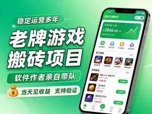 老牌游戏搬砖项目，超稳定可靠，软件作者亲自带队，当天见收益，支持验证-KJ分享