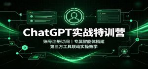 ChatGPT实战特训营：账号注册订阅，专属智能体搭建，第三方工具联动实操教学-KJ分享
