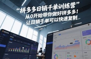 拼多多日销千单训练营,从0开始带你做好拼多多,让日销千单可以快速复制(更新26年8月)-KJ分享