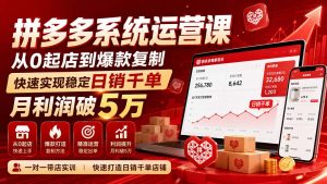 拼多多系统运营课(更新8月-KJ分享