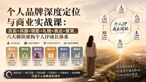 个人品牌深度定位与商业实战课:真实+共振+阴影+礼物+表达+繁荣,六大模块重构个人IP成长体系-KJ分享