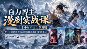 百万博主漫剧实战课|1小时产出1条漫剧,0‑1全流程拆解,掌握高质量漫剧制作,配套全套实操提示词-KJ分享