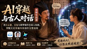 AI穿越与古人对话视频实战课:用小云雀、豆包与即梦制作仿真人短剧,掌握文史穿越内容创作完整流程-KJ分享
