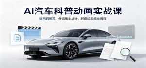 AI汽车科普动画实战课：提示词编写，分镜脚本设计，解说短视频全流程-KJ分享