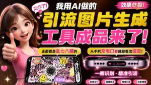 自媒体引流工具来了,把你的微信藏到图片中,正面看是乱七八糟的乱码,手机平躺从充电口看就能看出实际内容-KJ分享