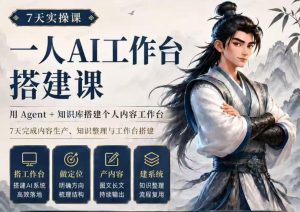 7天实操课一人AI工作台搭建课,用Agent+知识库搭建个人内容工作台,7天完成内容生产、知识整理与工作台搭建-KJ分享