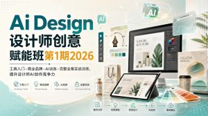 Ai Design设计师创意赋能班第1期2026｜工具入门‑商业品牌‑AI动效‑完整全案实战训练，提升设计师AI创作竞争力-KJ分享