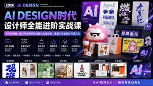2026AI DESIGN时代设计师全能进阶实战课:从字体创意、版式布局到电商包装与品牌全案,掌握AI商业设计完整方法-KJ分享