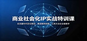 商业社会化IP实战特训课：后流量时代定位策划，赛道案例拆解，工具方法论全套教学-KJ分享