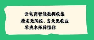 云电商智能数据收集,稳定无风控,当天见收益,零成本矩阵操作-KJ分享