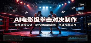 AI电影级拳击对决制作：镜头运镜设计，动作提示词调优，格斗视频成片-KJ分享