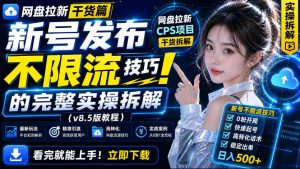网盘拉新实战干货,新号不限流打法分享,看完就能上手!-KJ分享