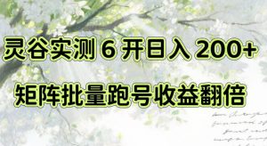 一台电脑就能做！灵谷实测6开日入200+，矩阵批量跑号收益翻倍【揭秘】-KJ分享