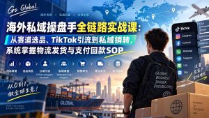 海外私域操盘手全链路实战课:从赛道选品、TikTok引流到私域销转,系统掌握物流发货与支付回款SOP-KJ分享