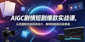 AIGC剧情短剧爆款实战课,从选题剧本到高清成片,解锁短剧副业新赛道(更新0906)-KJ分享