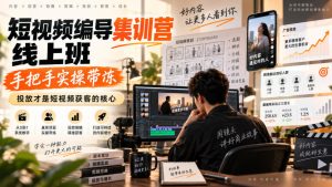 短视频编导集训营线上班，手把手实操带冻，投放才是短视频获客的核心-KJ分享