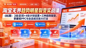 淘宝无界趋势明星裂变实战课-86期:3处定词+4处计划设置+三种趋势裂变,掌握低PPC与全店成交放大打法-KJ分享