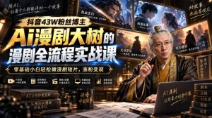 抖音43W粉丝博主Ai漫剧大树的漫剧制作全流程实战课，零基础小白轻松做漫剧短片，涨粉变现-KJ分享