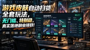 游戏皮肤自动扫货全套玩法,无门槛、特别稳,真实落地副业项目!【揭秘】-KJ分享