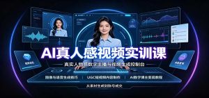 AI真人感视频实训课：图像语音生成，UGC内容制作，AI数字博主变现教程-KJ分享
