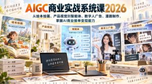 AIGC商业实战系统课2026，从绘本绘画、产品视觉到智能体、数字人广告、漫剧制作，掌握AI商业接单变现能力-KJ分享