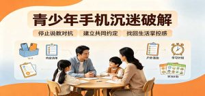 青少年手机沉迷破解:跳出管控说教思维,六步法引导孩子夺回注意力掌控权-KJ分享