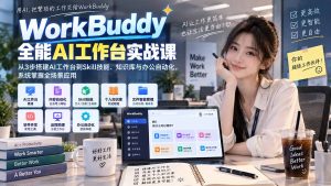 WorkBuddy全能AI工作台实战课:从3步搭建AI工作台到Skill技能、知识库与办公自动化,系统掌握全场景应用-KJ分享