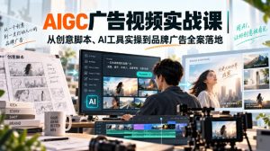 AIGC广告视频实战课|从创意脚本、AI工具实操到品牌广告全案落地-KJ分享