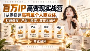 百万IP高变现实战营｜从零搭建高客单个人商业体，打通获客、产品、私域、成交全闭环​-KJ分享